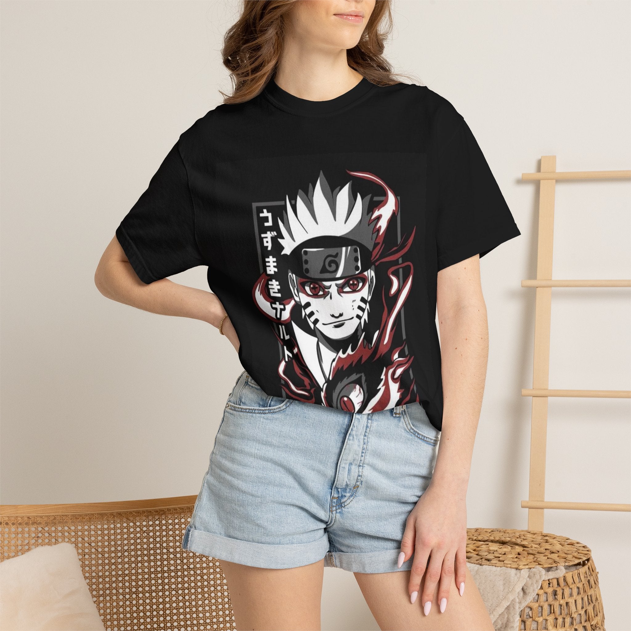 Anime Ninja Graphic T-Shirt – "ごすまきナルト" Dark Manga Design