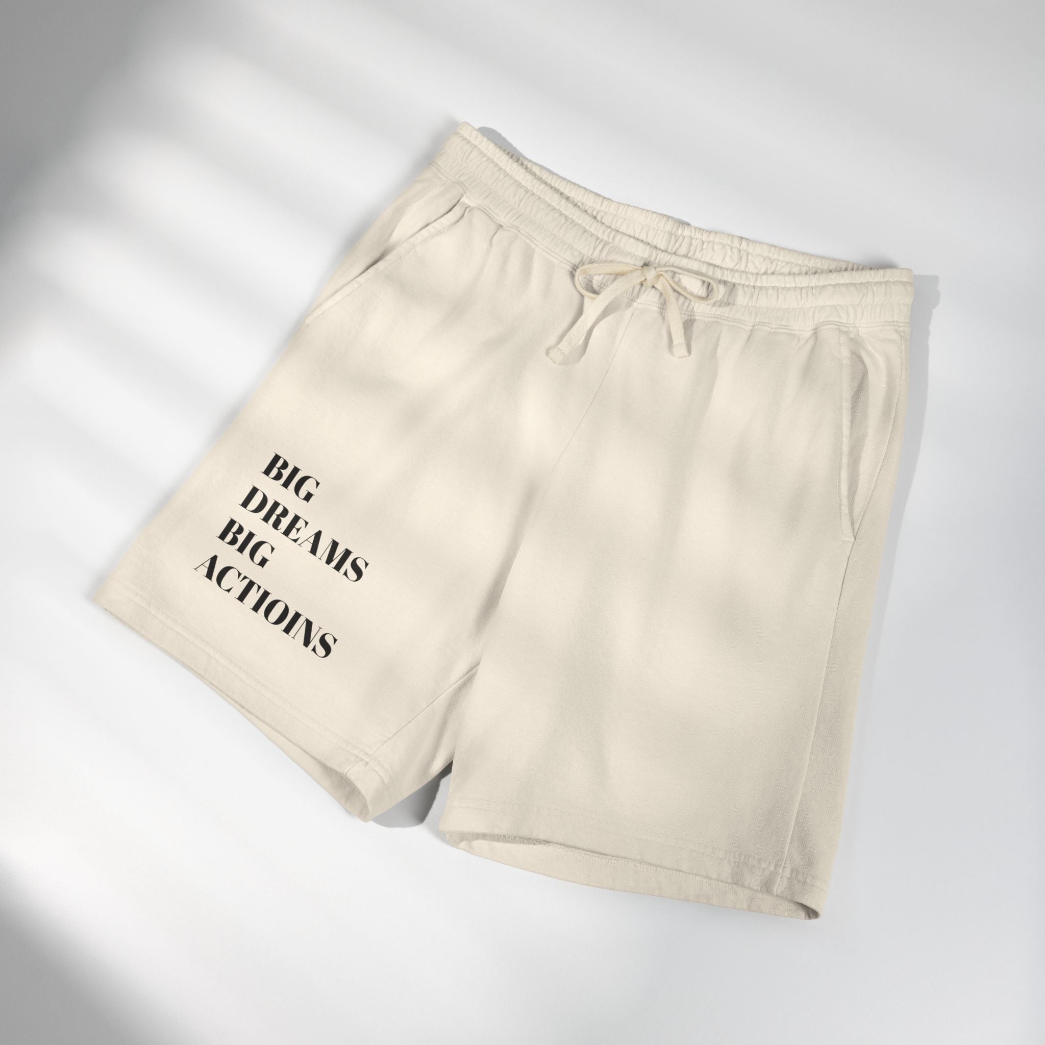 Sweat Shorts - "Big Dreams Big Actions" Minimal Fleece Lounge Shorts