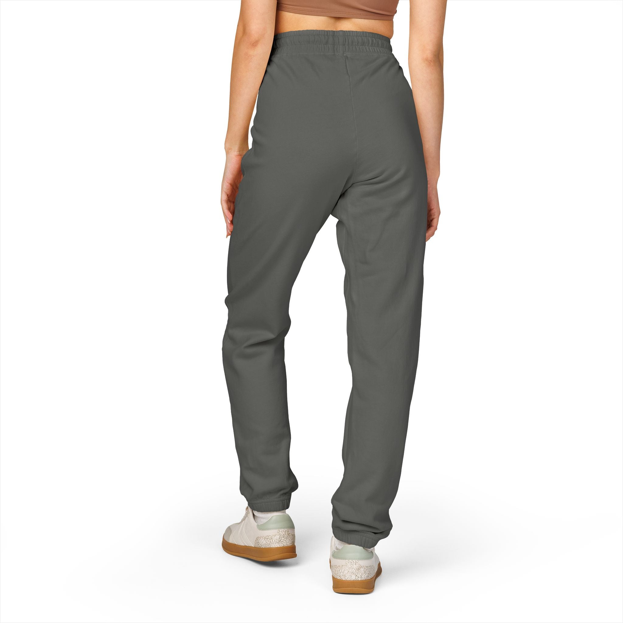 small stacked text sweatpants | charcoal fleece joggers