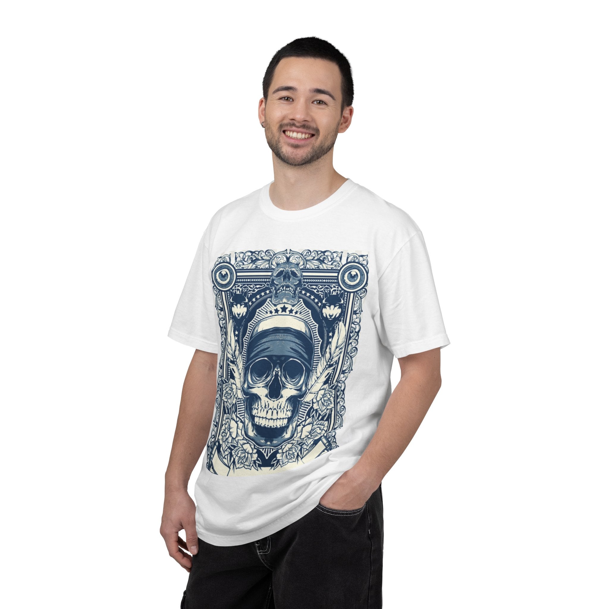 Skull Crown Graphic T-Shirt — Vintage Ornate Skeleton Design