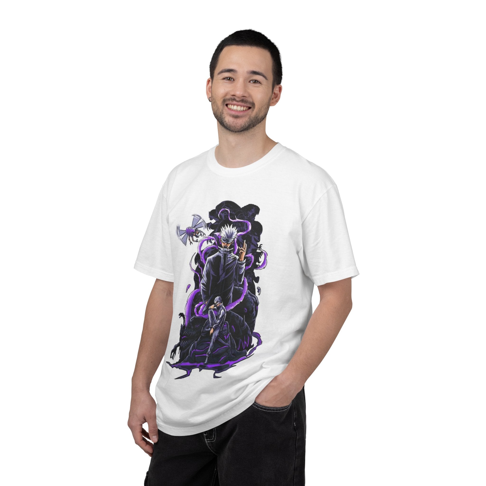 Anime Dark Sorcerer Graphic T-Shirt — Purple Shadow Jujutsu Design