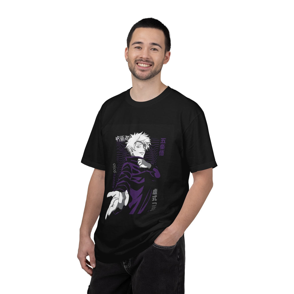 Anime Graphic T-Shirt — Purple Monochrome Manga Character Design