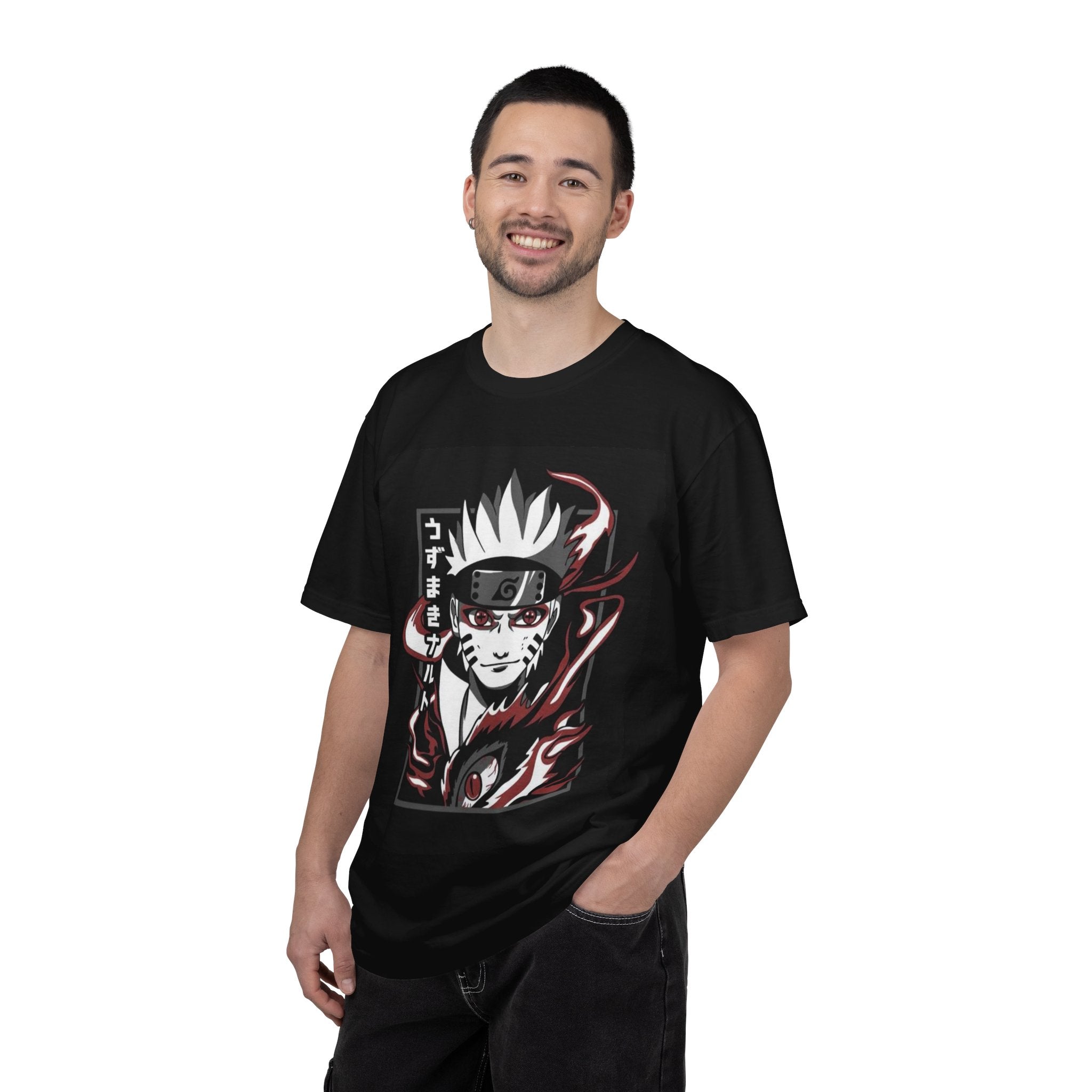Anime Ninja Graphic T-Shirt – "ごすまきナルト" Dark Manga Design