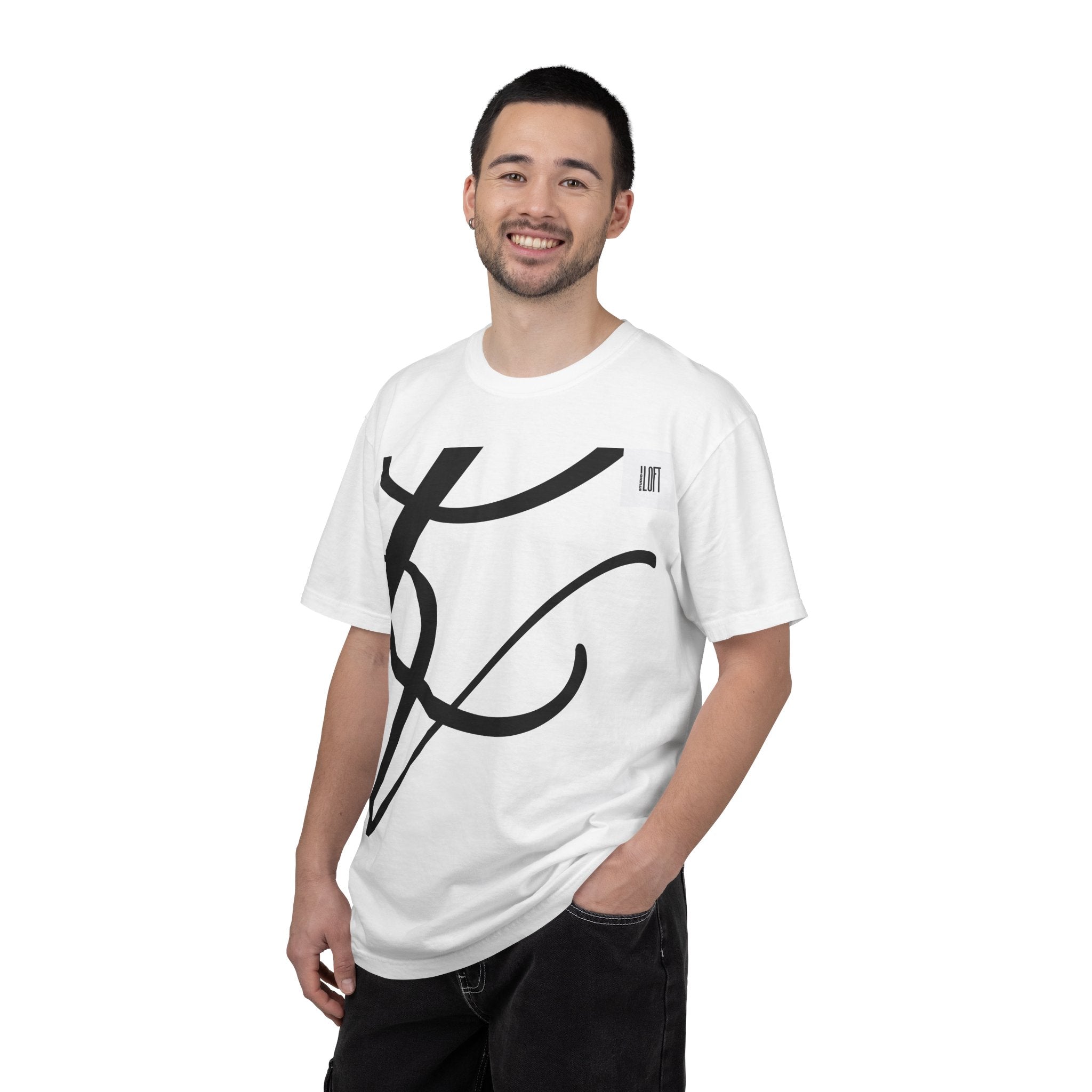 Script Stroke T-Shirt — Minimalist Calligraphy Graphic Tee