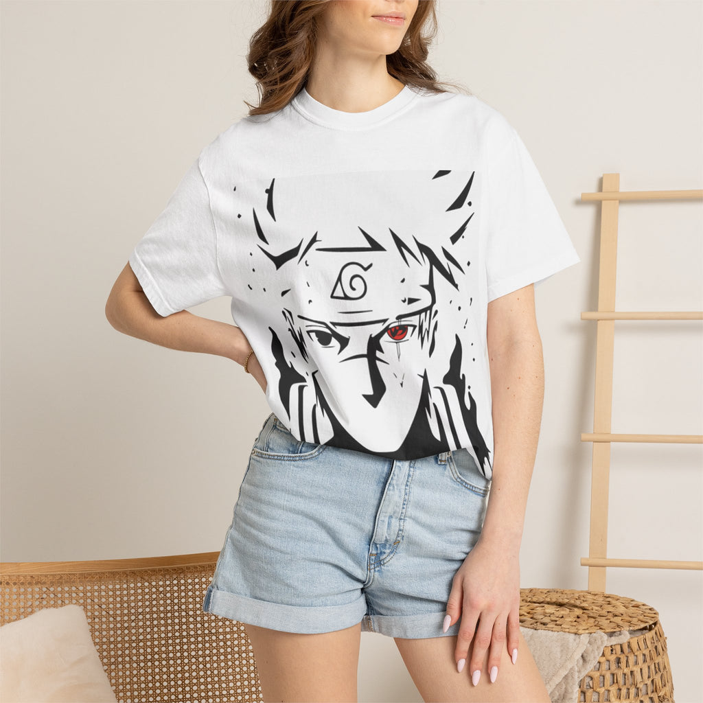 Naruto Minimalist Kakashi Face T-Shirt — Anime Ninja Mask Graphic Tee