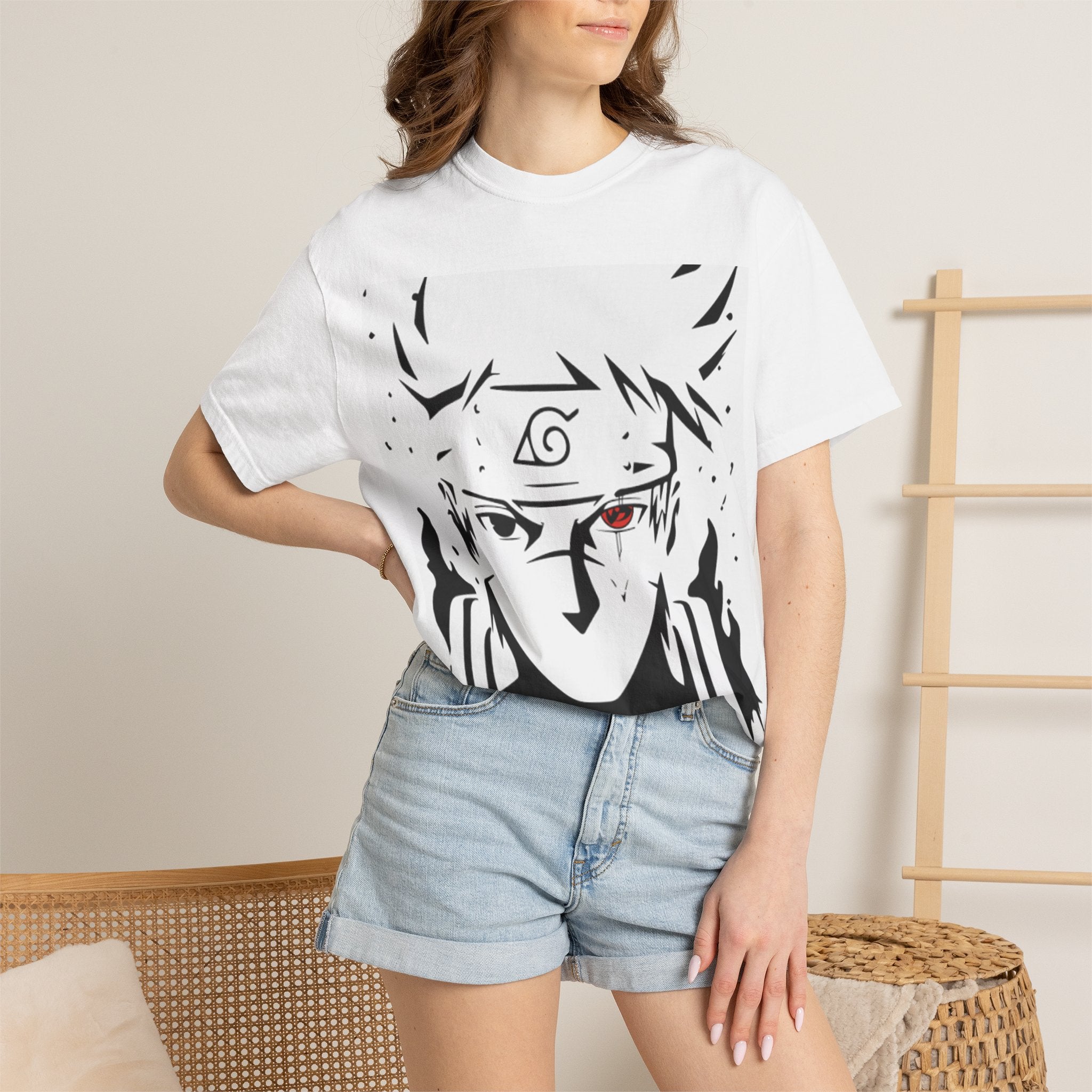 Naruto Minimalist Kakashi Face T-Shirt — Anime Ninja Mask Graphic Tee