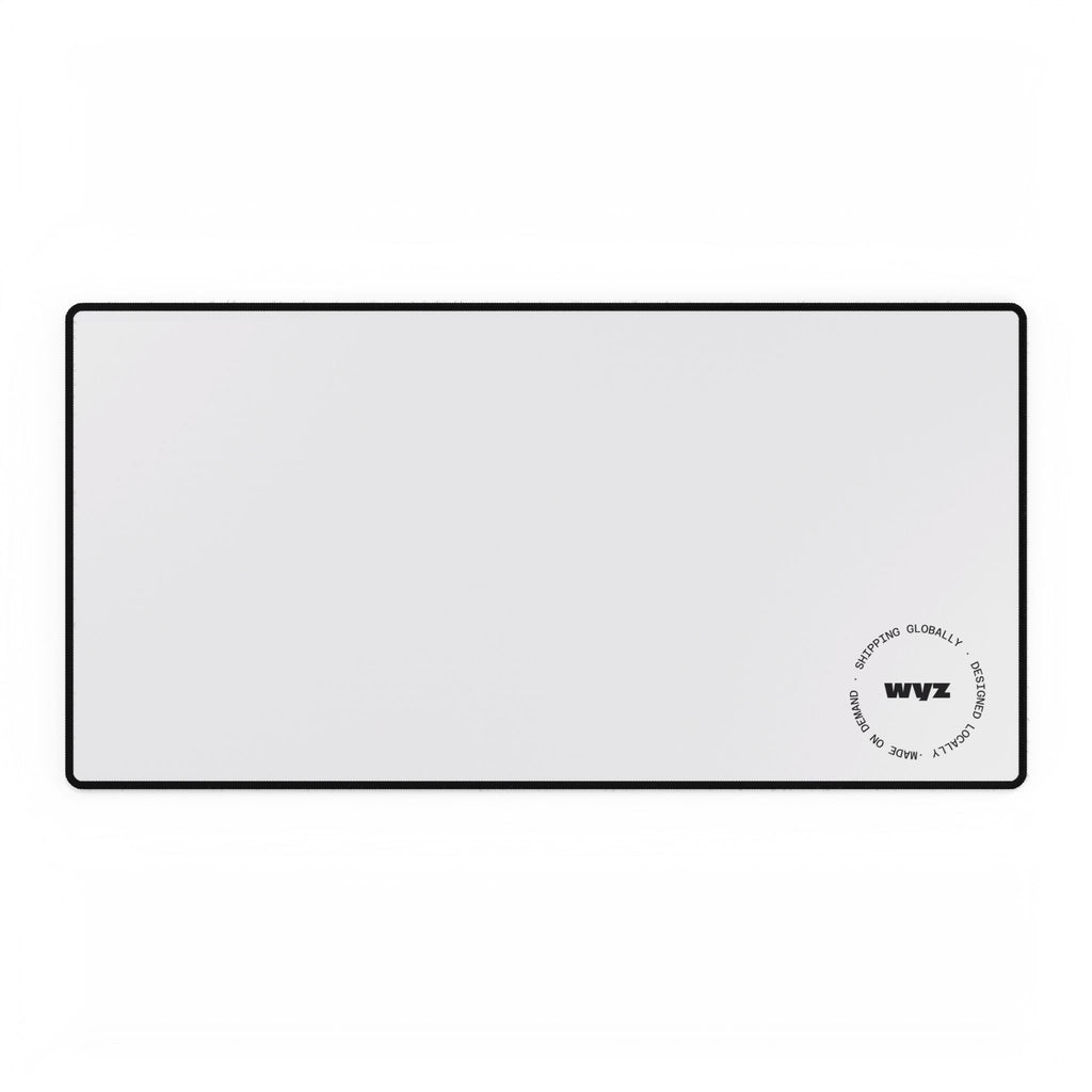 Minimalist White & Black Large Desk Mat — Clean Gaming/Work Mouse Pad