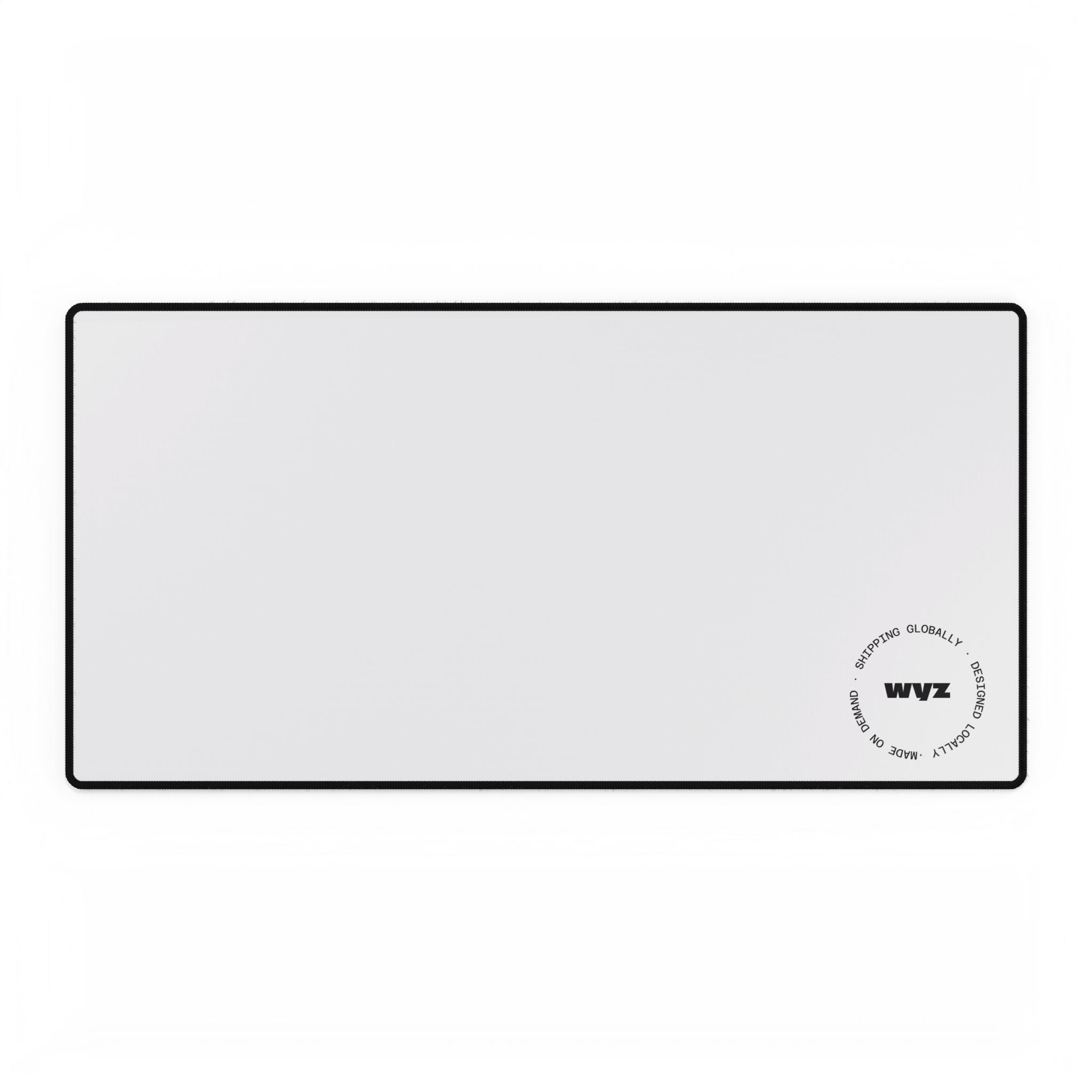Minimalist White & Black Large Desk Mat — Clean Gaming/Work Mouse Pad