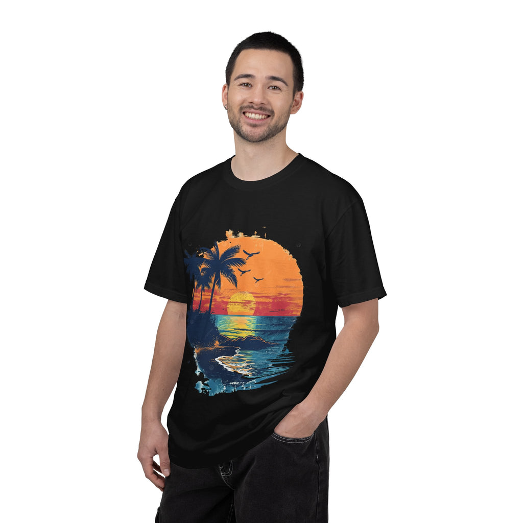 Sunset Beach T-Shirt — Vintage Tropical Palm Tree Tee