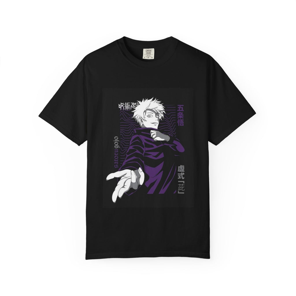 Anime Graphic T-Shirt — Purple Monochrome Manga Character Design