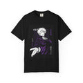 Anime Graphic T-Shirt — Purple Monochrome Manga Character Design
