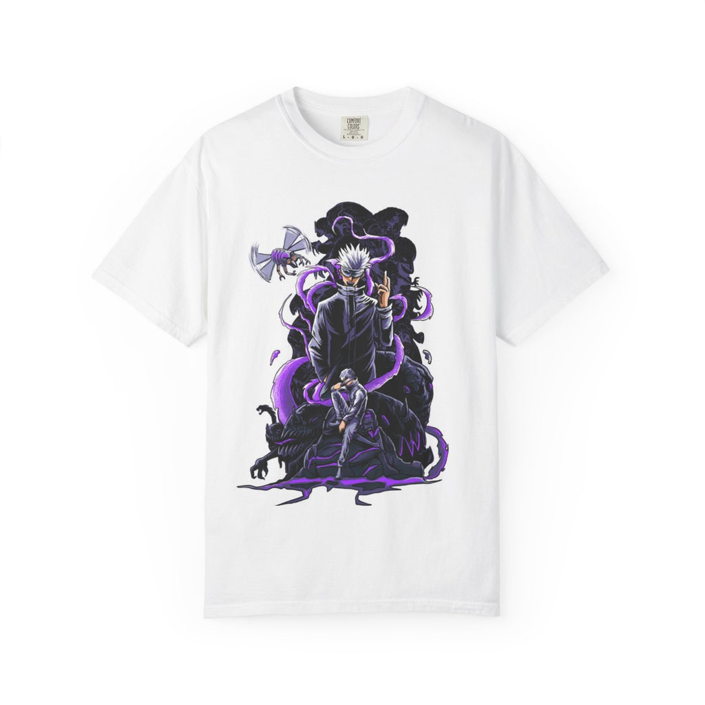 Anime Dark Sorcerer Graphic T-Shirt — Purple Shadow Jujutsu Design