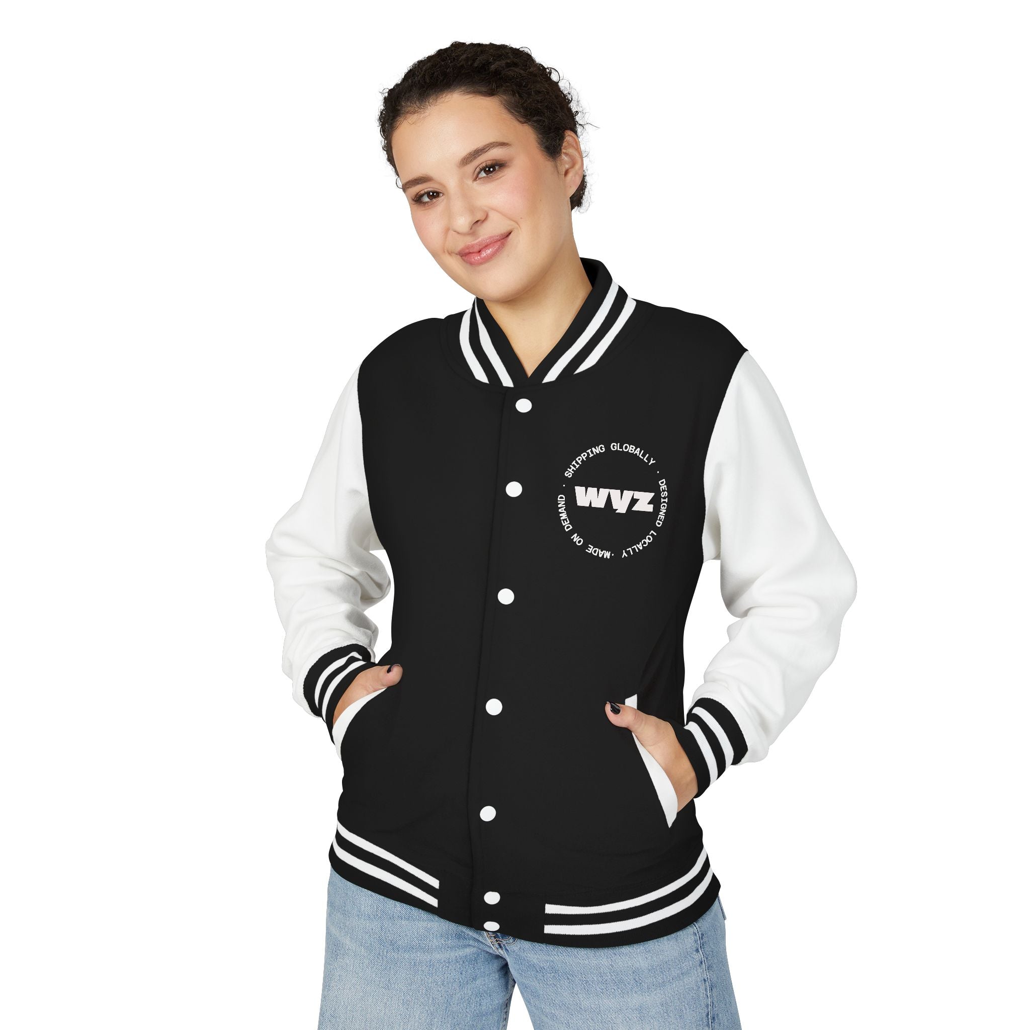 Sunset Beach Letterman Jacket – Retro Palm Tree Varsity Jacket
