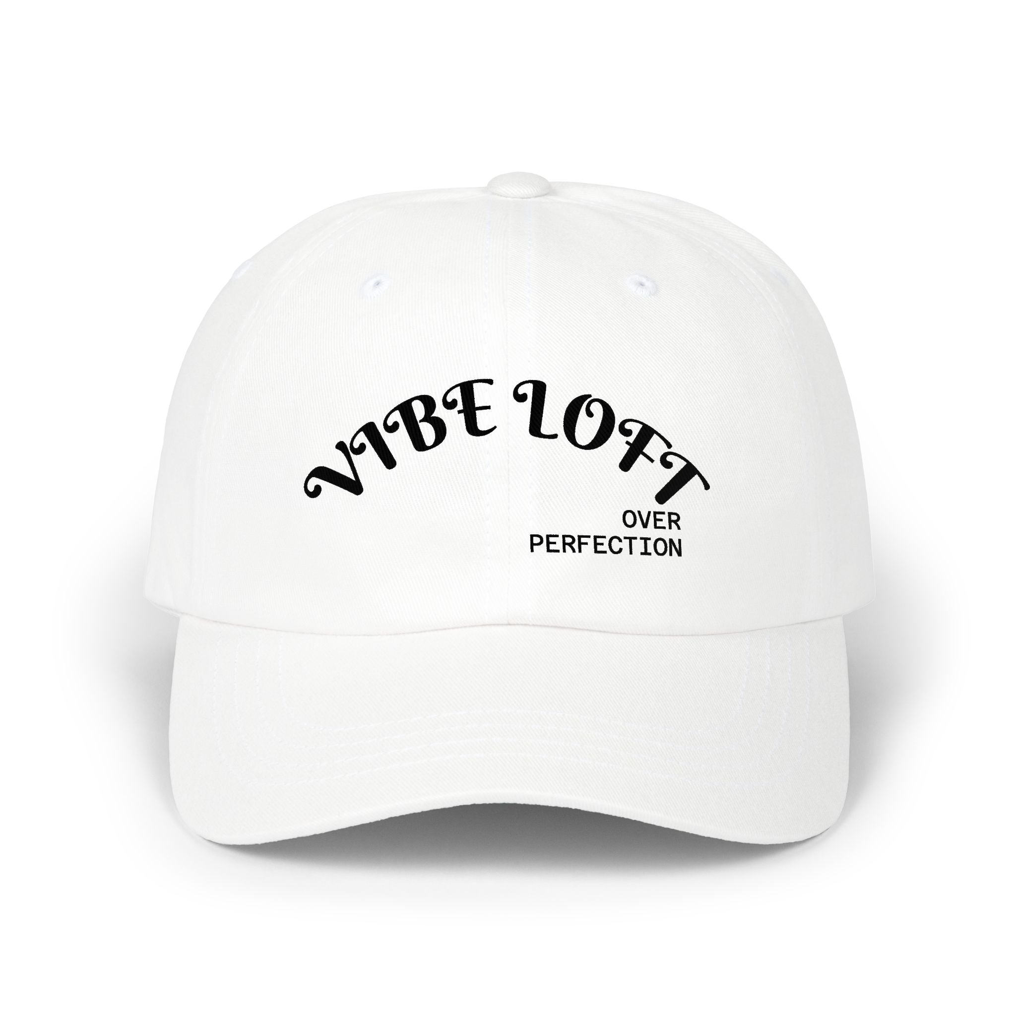Dad Cap — "Vibe Loft: Progress Over Perfection" Embroidered Baseball Hat