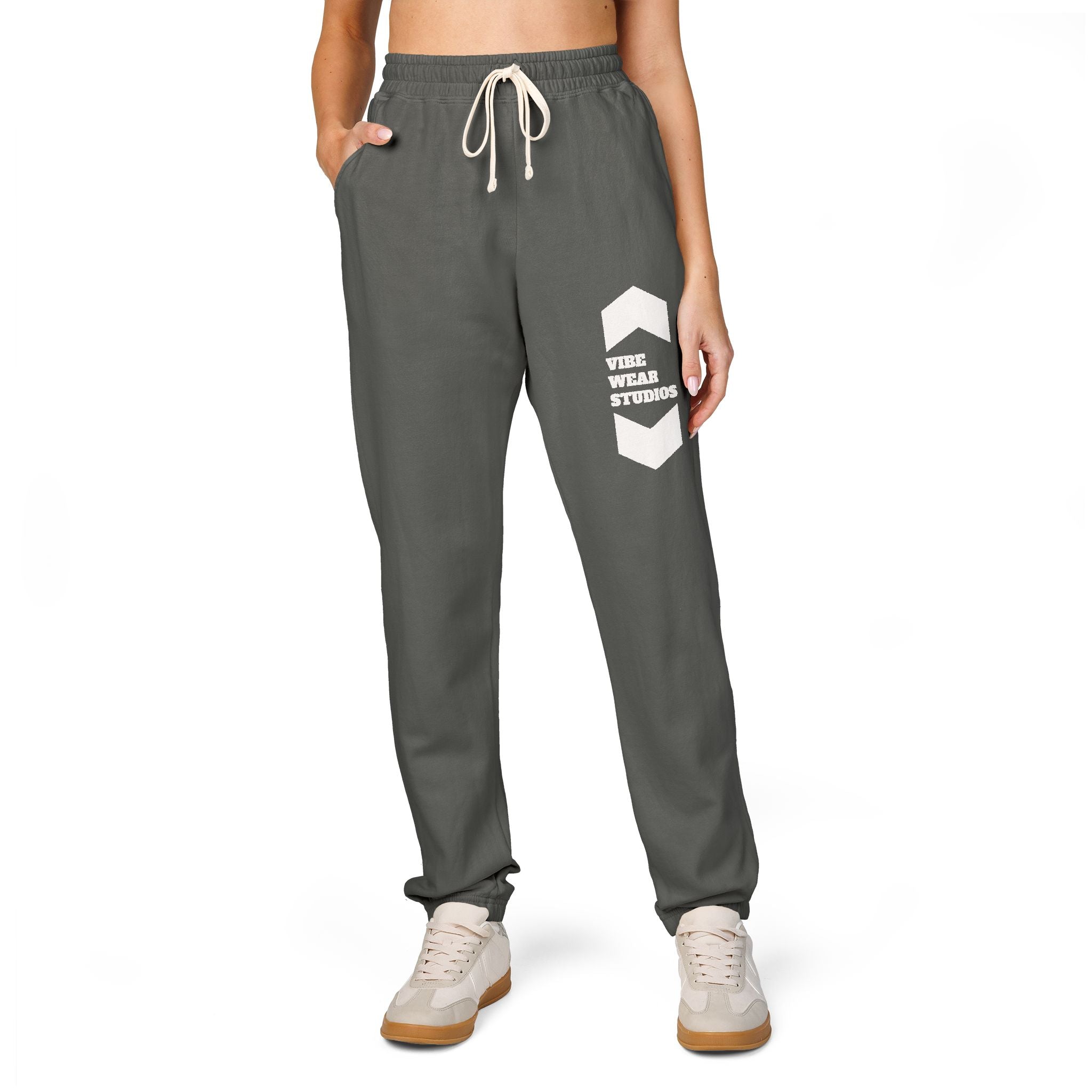 small stacked text sweatpants | charcoal fleece joggers