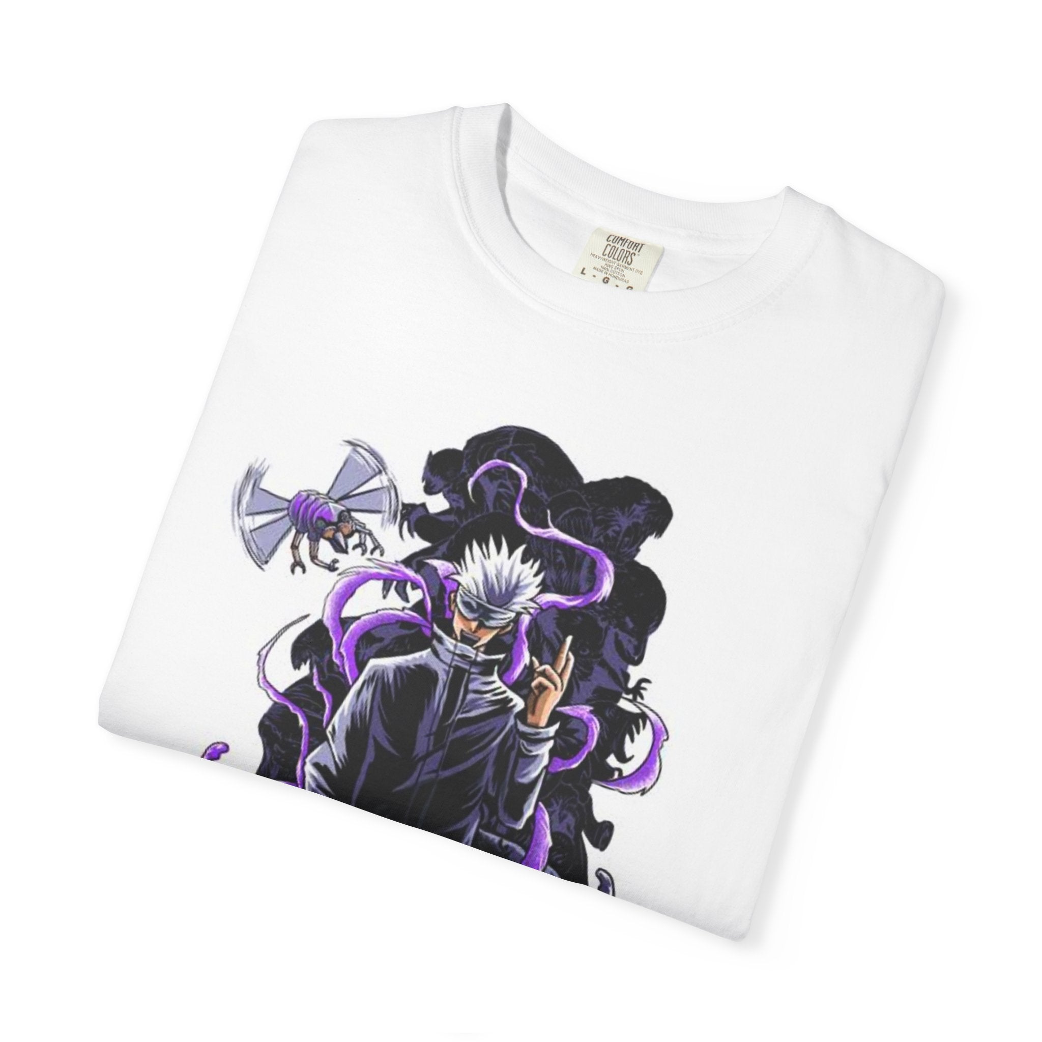 Anime Dark Sorcerer Graphic T-Shirt — Purple Shadow Jujutsu Design